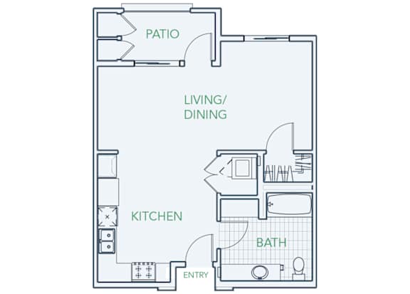 A1 - Studio - 1 Bath - 628 sq ft - Talavera Apartments - 2D