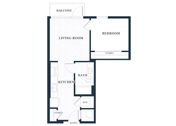 A1A - 1 Bed - 1 Bath - Brentford at the Mile - 2D Floor Plan