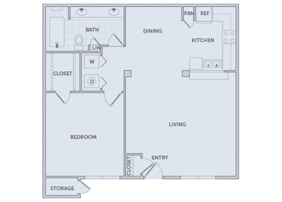 The Retreat at Cinco Ranch - A2 - 1 bed 1 bath - 2D
