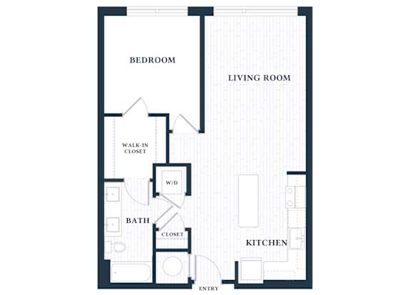 A203 - 1 Bed - 1 Bath - Brentford at the Mile - 2D Floor Plan