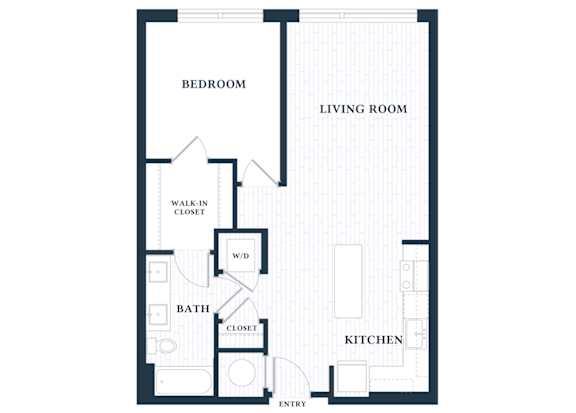 A207 - 1 Bed - 1 Bath - Brentford at the Mile - 2D Floor Plan