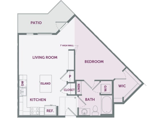 Element 25 apartments A2 1-bedroom 2D floor plan
