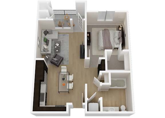 A2 -1 Bed - 1 Bath - 751 sq ft - Talavera Apartments - 3D