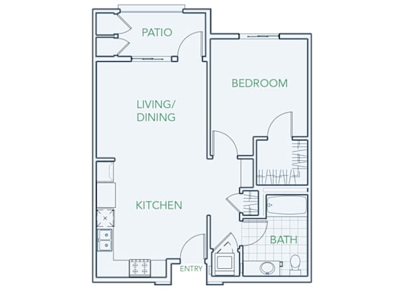 A2 -1 Bed - 1 Bath - 751 sq ft - Talavera Apartments - 2D