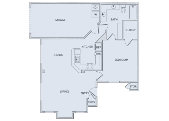 The Retreat at Cinco Ranch - A3 - 1 bed 1 bath 1 garage - 2D