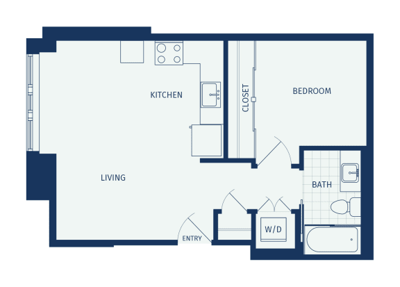 Eitel Apartments A31 floor plan 1 bed 1 bath 2D