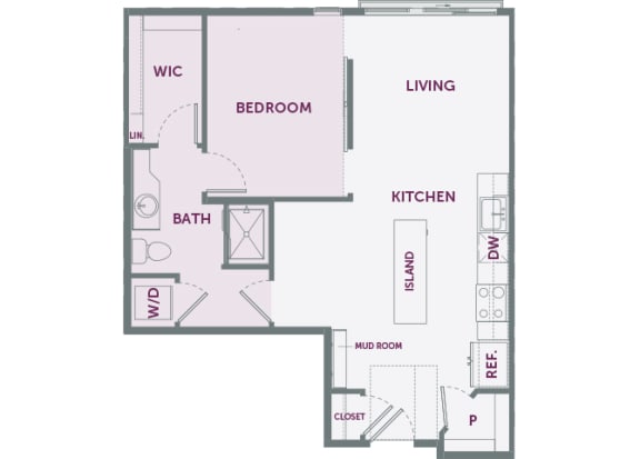 Element 25 apartments A3 1-bedroom 2D floor plan