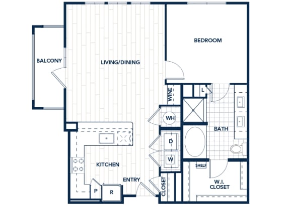 Juncture A3 floor plan 1 bed 1 bath 2D