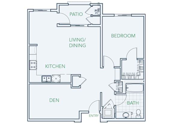 A3 -1 Bed - 1 Bath - 969 sq ft - Talavera Apartments - 2D