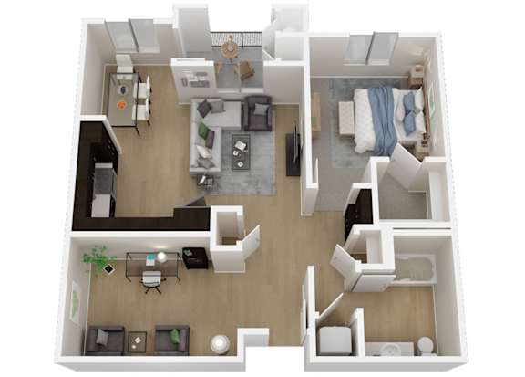 A3 -1 Bed - 1 Bath - 969 sq ft - Talavera Apartments - 3D