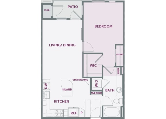 Element 25 apartments A4 1-bedroom 2D floor plan
