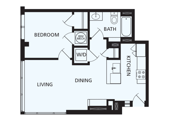 Lansdale Station Apartments A4 floor plan - 1 bed 1 bath