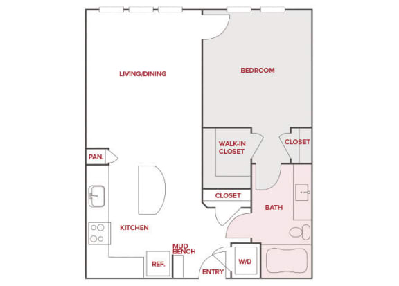Rise at 2534 - A4 - 1 bedroom 1 bath - 2D