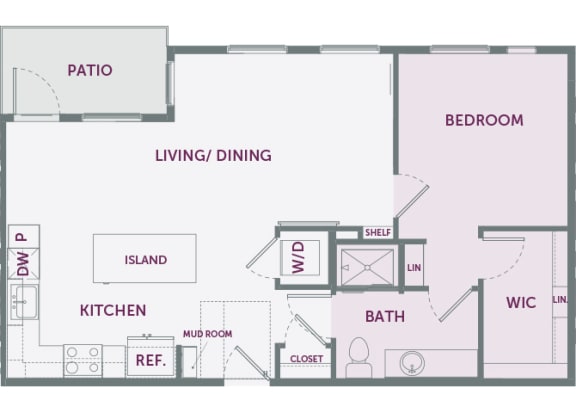 Element 25 apartments A5 1-bedroom 2D floor plan