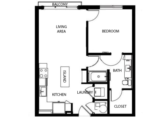 Axio at Carillon - A6- 1 Bedroom 1 Bath - 2D