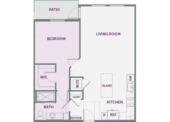 Element 25 apartments A6 1-bedroom 2D floor plan