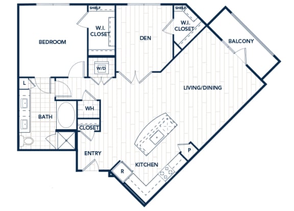 Juncture A6 floor plan 1 bed 1 bath 2D