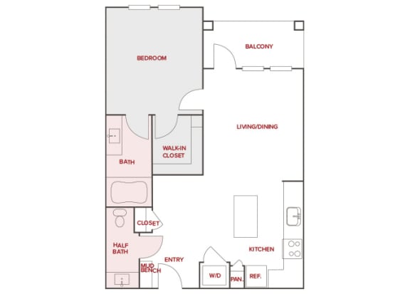 Rise at 2534 - A6 - 1 bedroom 1 bath - 2D