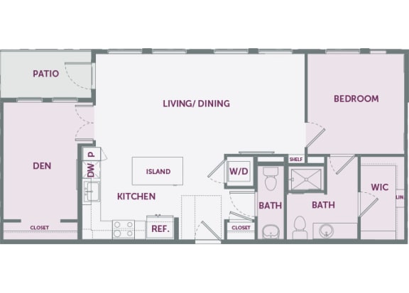 Element 25 apartments A7 1-bedroom 2D floor plan
