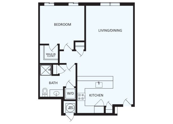 Lansdale Station Apartments A9 floor plan - 1 bed 1 bath