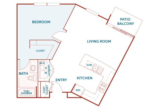 ABQ Uptown Apartments - A5 - 1 bedroom and 1 bath