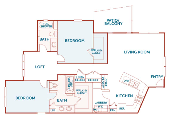 ABQ Uptown Apartments - B12 - 2 bedroom and 2 bath