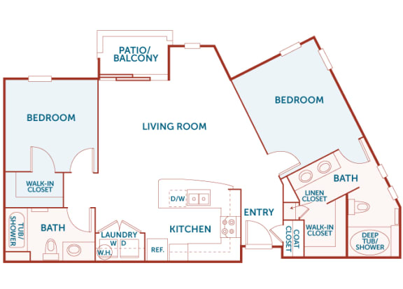 ABQ Uptown Apartments - B6 - 2 bedroom and 2 bath