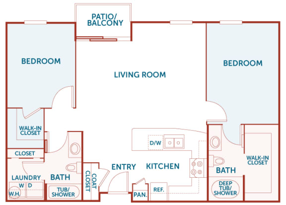 ABQ Uptown Apartments - B8 - 2 bedroom and 2 bath