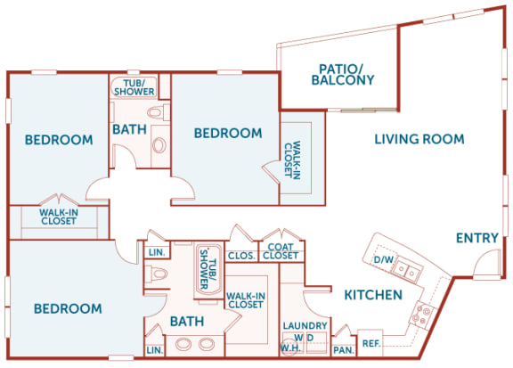 ABQ Uptown Apartments - C3 - 3 bedroom and 2 bath
