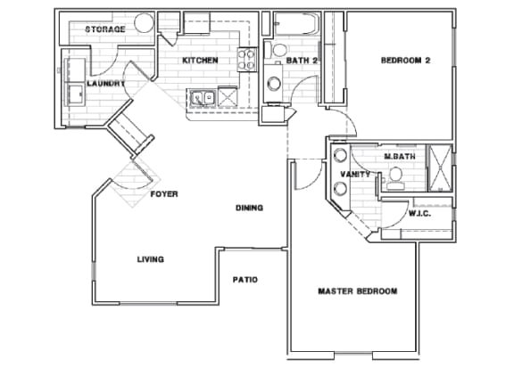 Almeria at Ocotillo B4 - floor plan - 2 bedroom 2 bath - 2D