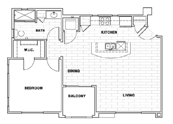 Almeria at Ocotillo L1 - Loft - floor plan - 1 bedroom 1 bath - 2D