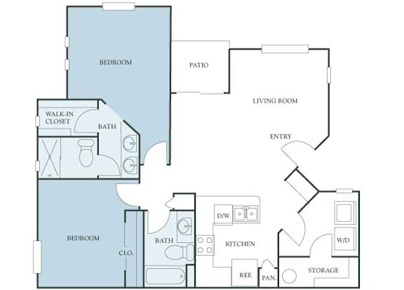 Almeria at Ocotillo B4 - floor plan - 2 bedroom 2 bath - 2D
