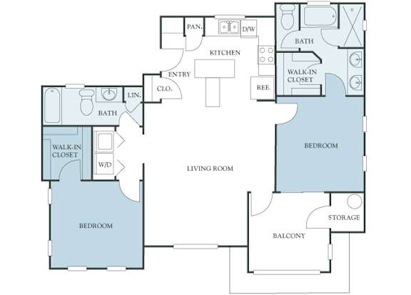 Almeria at Ocotillo B7 - floor plan - 2 bedroom 2 bath - 2D