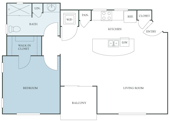 Almeria at Ocotillo L1 - Loft - floor plan - 1 bedroom 1 bath - 2D