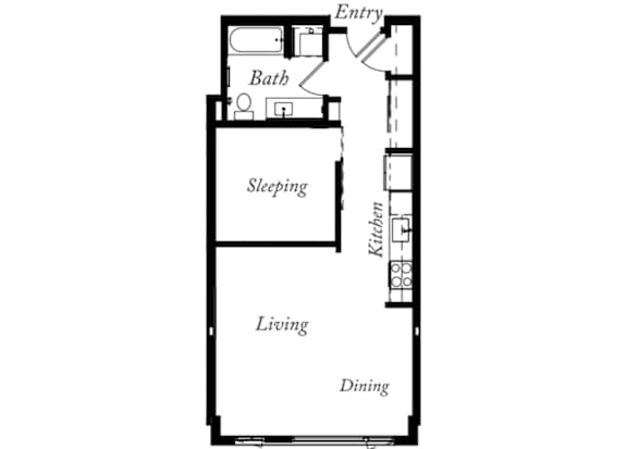 AR - 1 Bed -1 Bath - 622 Sq Ft - 2D - Willow Apartments
