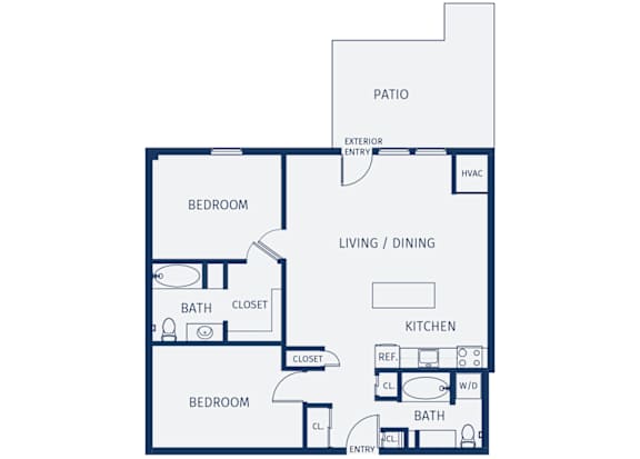 Eitel Apartments B3 2 bedroom floor plan