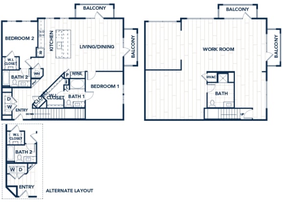 Juncture B13 floor plan 2 beds 3 baths 3D