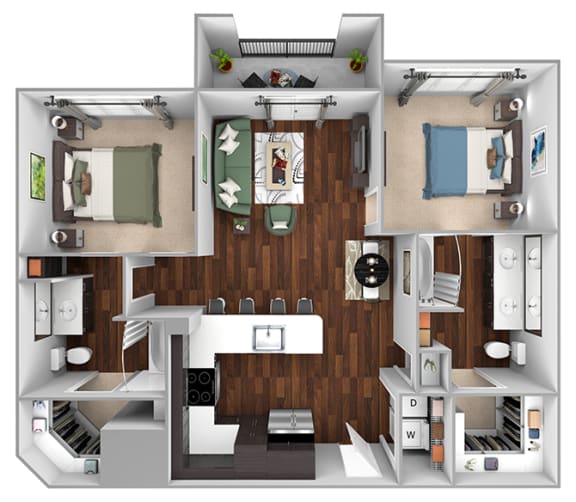 B1 - 1bed1bath - 970 sf - Debbie Lane Flats
