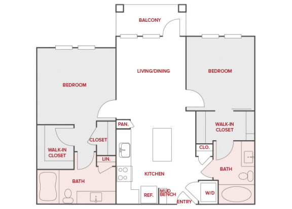 a floor plan of a room with a bathroom and a bedroom