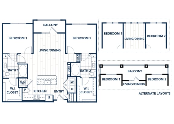 Juncture B2-B floor plan 2 beds 2 baths 2D