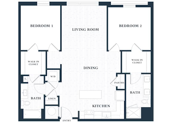 B203 alternate floor plan - 2 Bed - 2 Bath - Brentford at the Mile - 2D Floor Plan