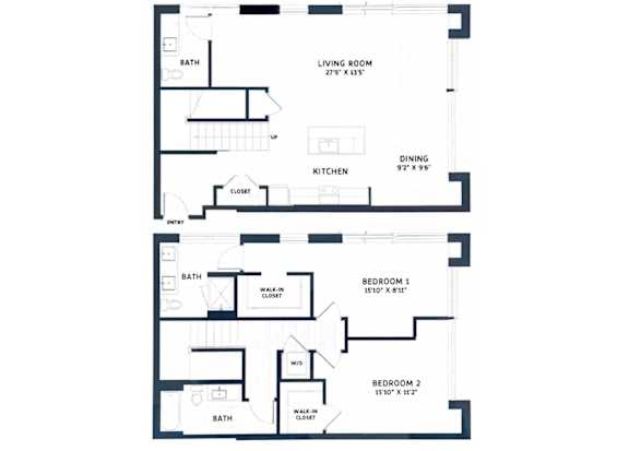 B27L - 2Bed 2Bath - Brentford at the Mile - 2D floor plan