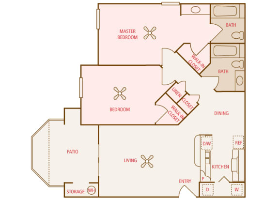 Arrowhead Landing Apartments - B2 (Harbor) - 2 bedrooms and 2 bath