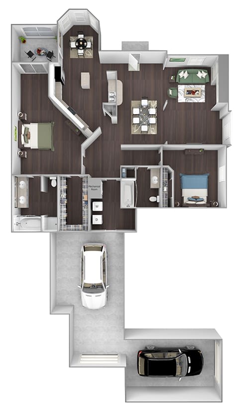 Hamptons on Heron Bay - B2 (Barbados) - 2bed 2bath - 3D
