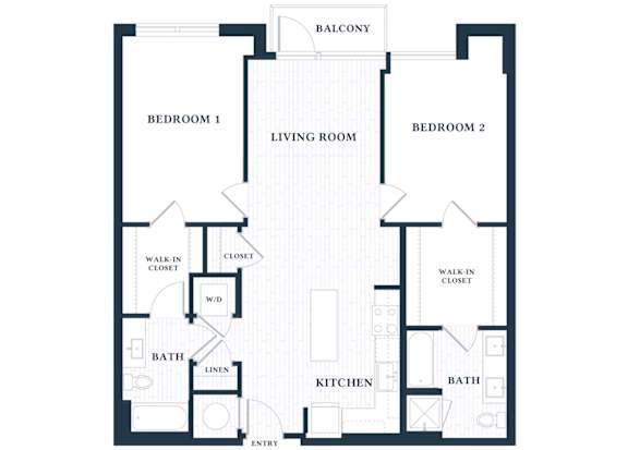 B2 - 2 Bed - 2 Bath - Brentford at the Mile - 2D Floor Plan