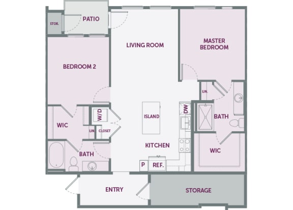 Element 25 B2a 2 bedroom floor plan 2d