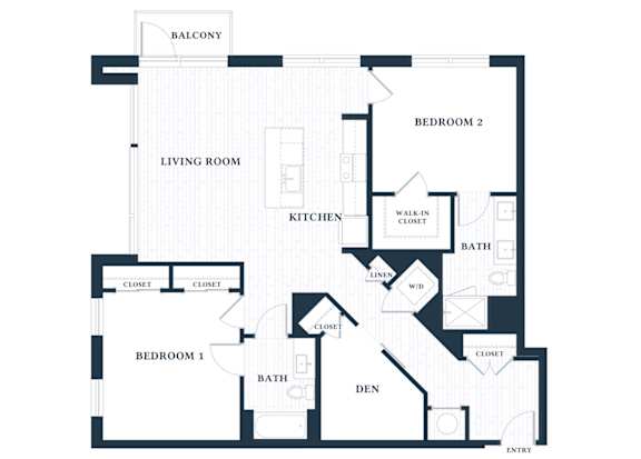 B306 - 2 Bed - 2 Bath - Brentford at the Mile - 2D Floor Plan