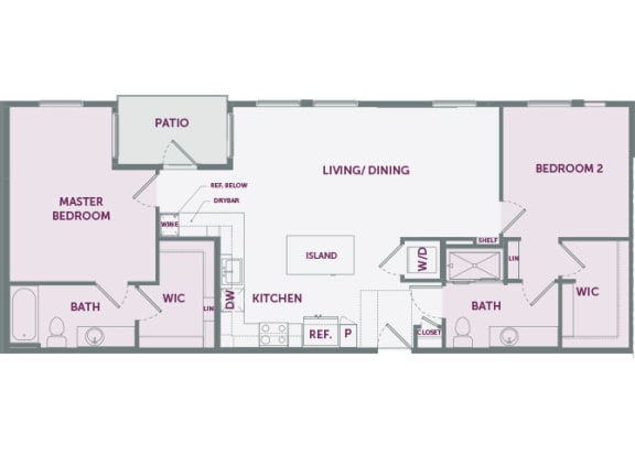 Element 25 apartments B3 2-bedroom 2D floor plan