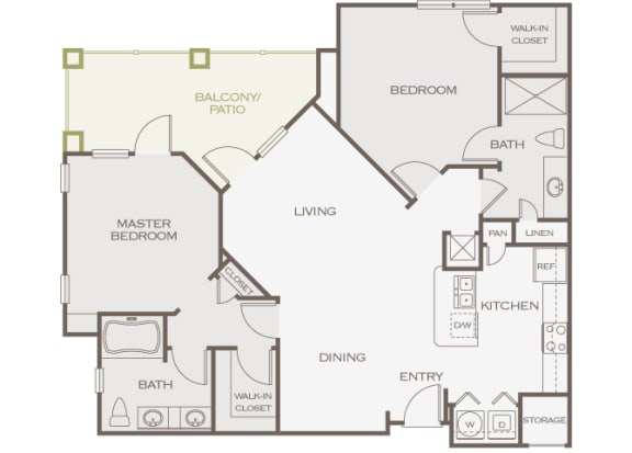The Fairways - B3 Pebble Beach - 2 Bedroom 2 Bath