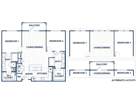 Juncture B4-A floor plan 2 beds 2 baths 2D